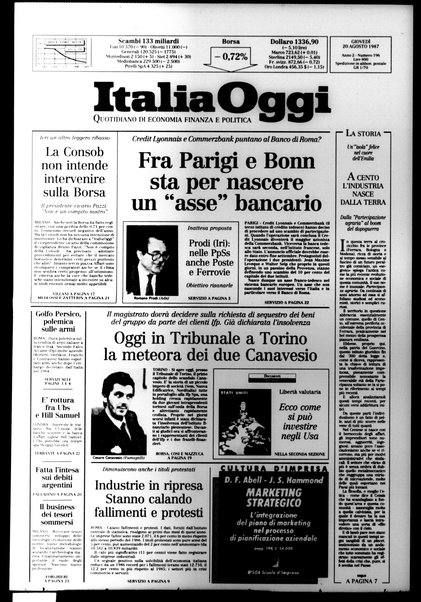 Italia oggi : quotidiano di economia finanza e politica